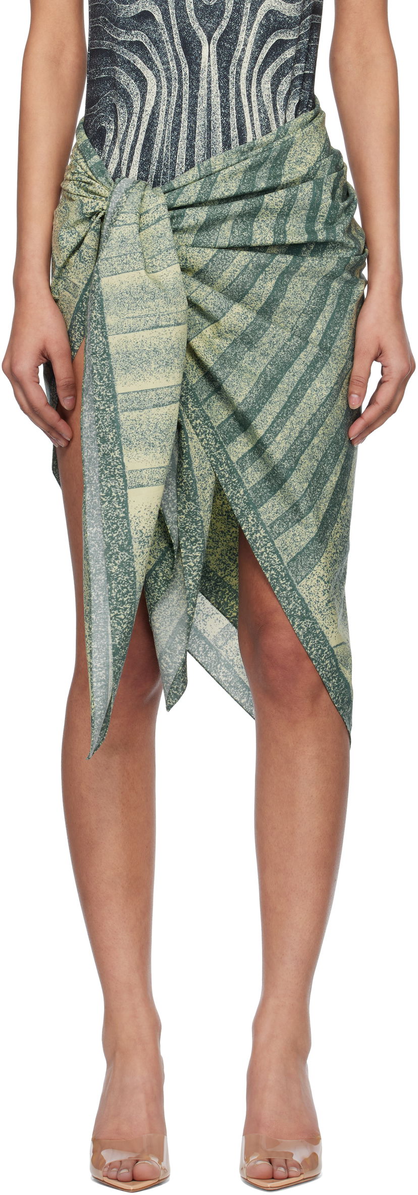 Hame Jean Paul Gaultier Jean Paul Gaultier 'The Spirale' Sarong Vihreä | 25/34-U-JU175-C596-0351