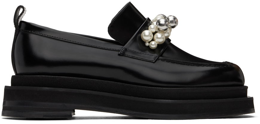 Vaatteet Simone Rocha Simone Rocha Bell Charm Heart Toe Platform Loafers Musta | LOF1B 0740, 0
