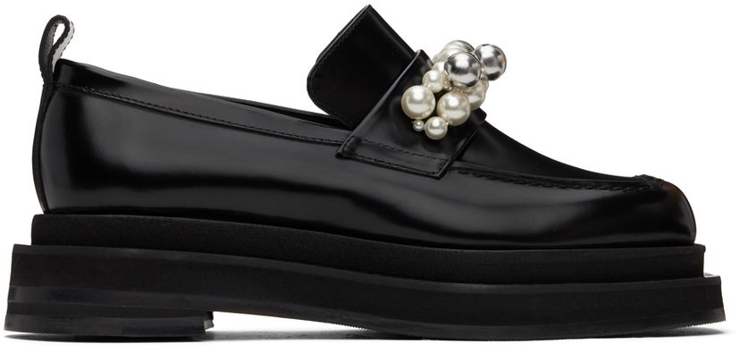 Vaatteet Simone Rocha Simone Rocha Bell Charm Heart Toe Platform Loafers Musta | LOF1B 0740