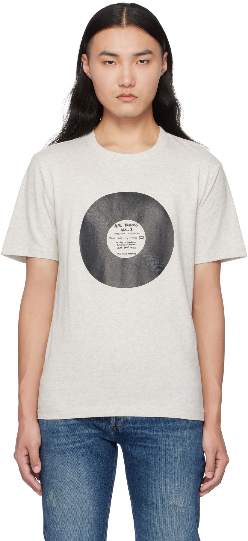 T-paita A.P.C. Vinyl Graphic T-Shirt Beige | COBQX-M26484