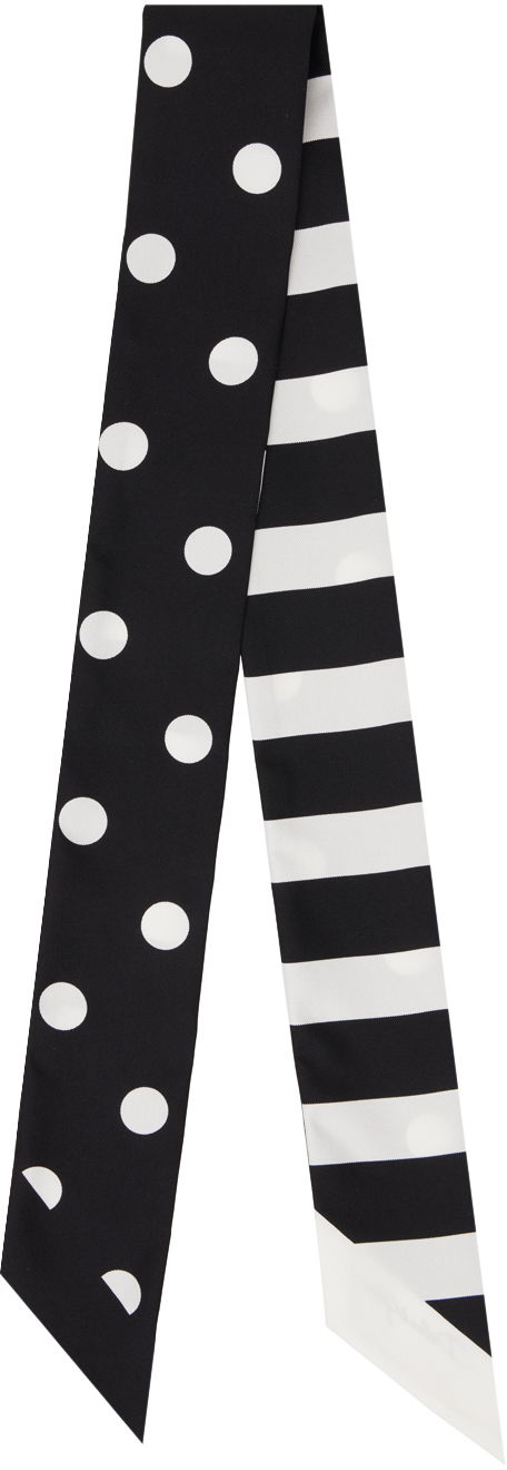 Huivi Dolce & Gabbana Striped & Polka-Dot Headscarf Musta | FS215AGDCLA, 1