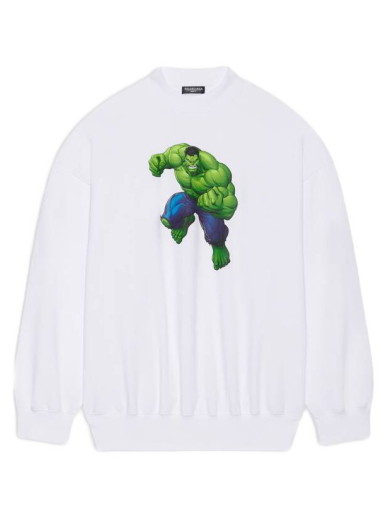 Villapaita Balenciaga Hulk 2021 x MARVEL Crewneck Valkoinen | 671125TLV589000