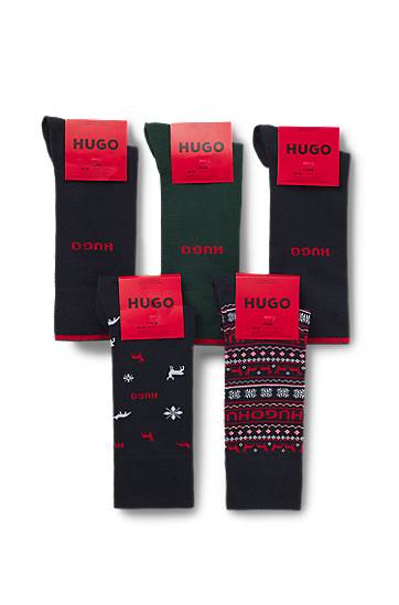 Sukat BOSS Five-pack regular-length socks with assorted patterns and logo detailing Monivärinen | 50546686, 1