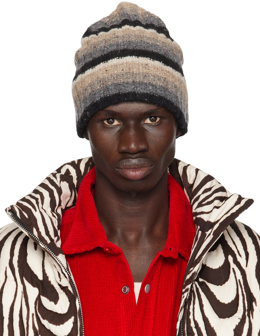 Pipo ERL Wool Striped Beanie Ruskea | ERL09K007