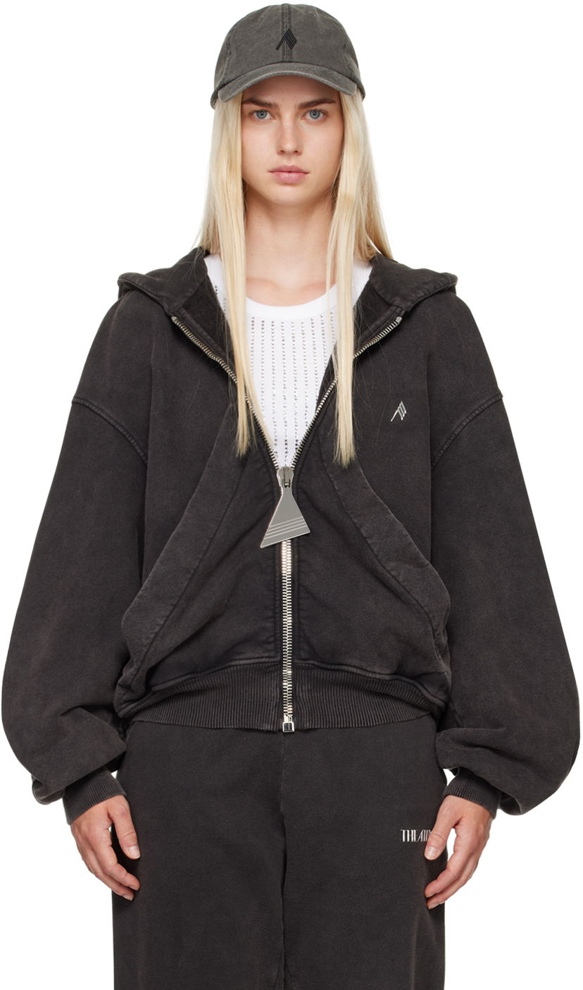 Huppari The Attico The Attico Faded Zip-Up Hoodie Musta | 247WCF15 JF05