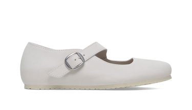 Tennarit ja kengät Birkenstock Tracy Nubuk Leather Regular Fit Mary Jane Buckle Flat Valkoinen | 1029772, 2