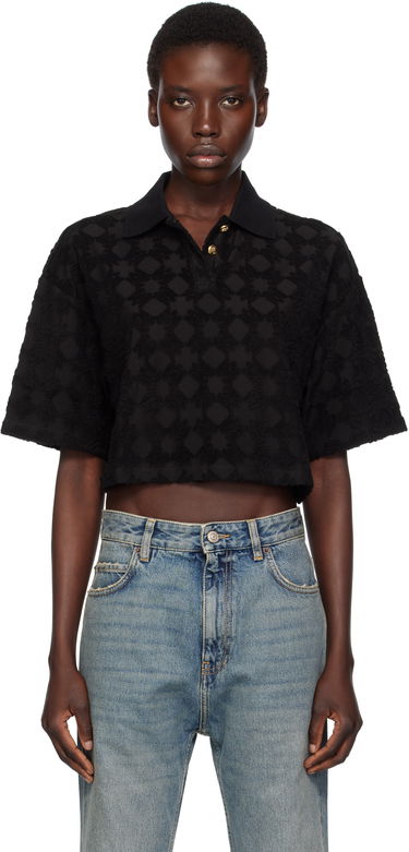 Poolopaita AMIRI AMIRI MA Quad Toweling Cropped Polo Musta | AWJYPO1009, 0