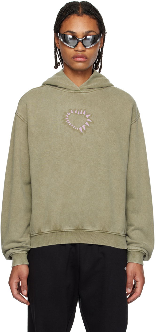 Huppari We11done Printed Hoodie Vihreä | WD-TH3-23-806-U-KK
