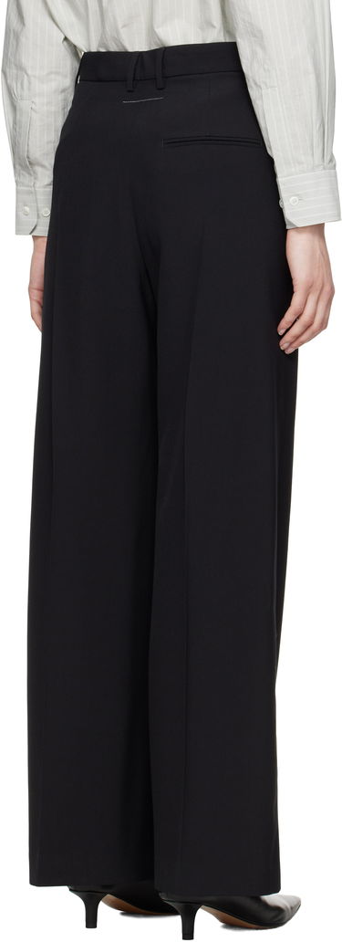 Housut Maison Margiela MM6 Maison Margiela Light Wool Blend Wide Leg Trousers Musta | S62KB0222 M35436, 2