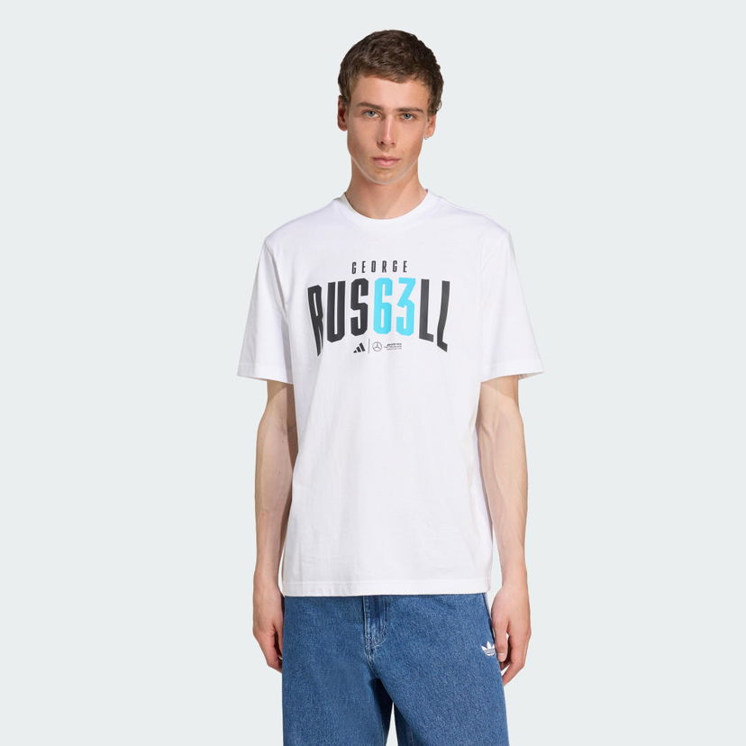 T-paita adidas Performance Mercedes-AMG Petronas Formula One Team George Russell T-Shirt Valkoinen | JZ8906