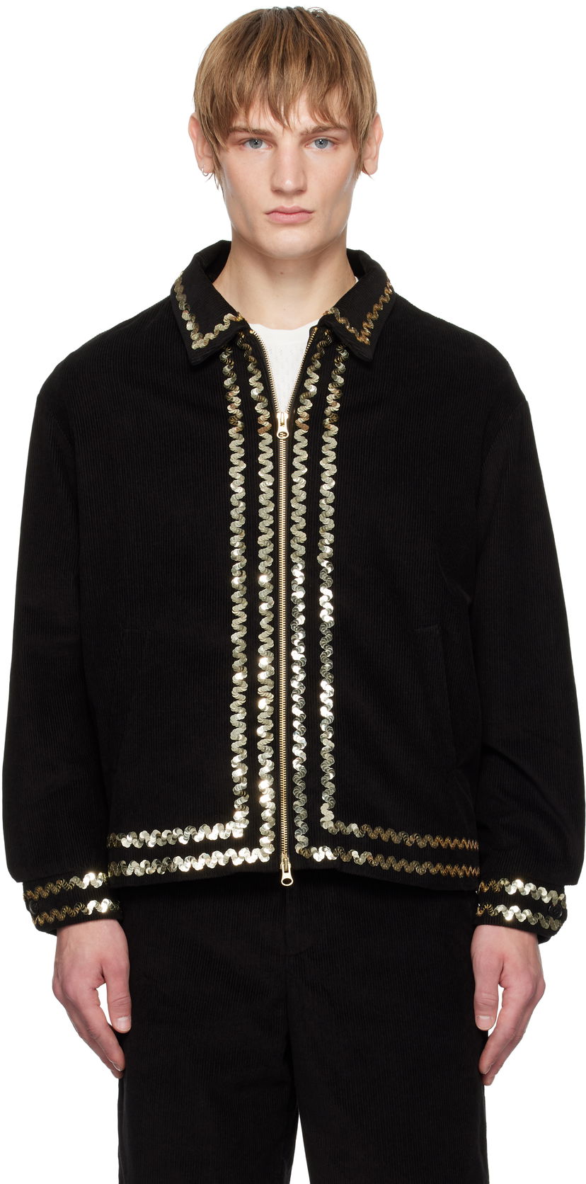 Takki Bode Sequined Corduroy Jacket Musta | MRF24JA007