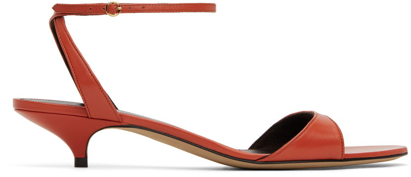 Mekko The Row The Row Vika Ankle Strap Kitten Heel Sandals Punainen | F1583-SL1