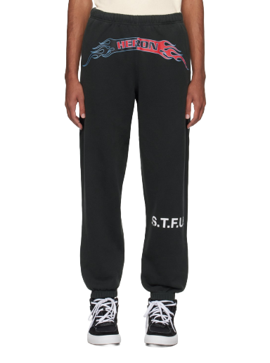 Verryttelyhousut HERON PRESTON Flaming Sweatpants Musta | HMCH027F23JER0031025