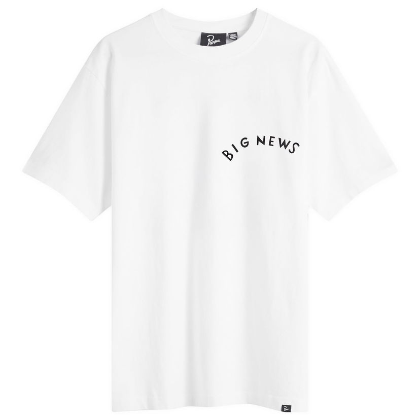 T-paita By Parra Parra Big News T-Shirt, Size Large Valkoinen | 53200-WHT