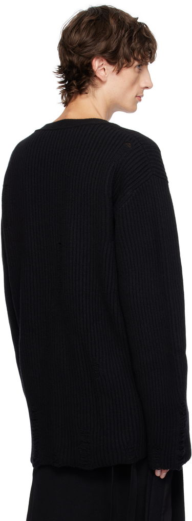 Villapaita Ann Demeulemeester Ingemar Oversize Distressed Cardigan Musta | 2402-M-KN31-KN048-099, 2