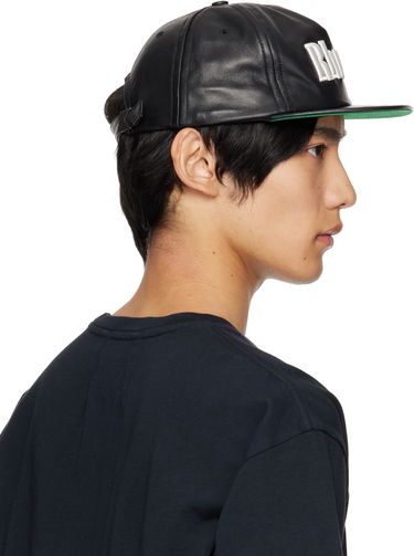 Korkki Rhude Rhude Logo Leather Cap Musta | RHPF25HA01459, 2