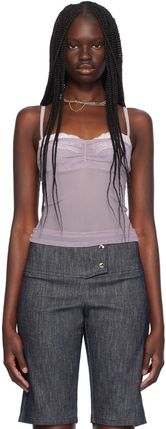 Tankkitoppi Miaou Miaou Enzo Lace Trim Tank Top Violetti | 7092PM1SMO