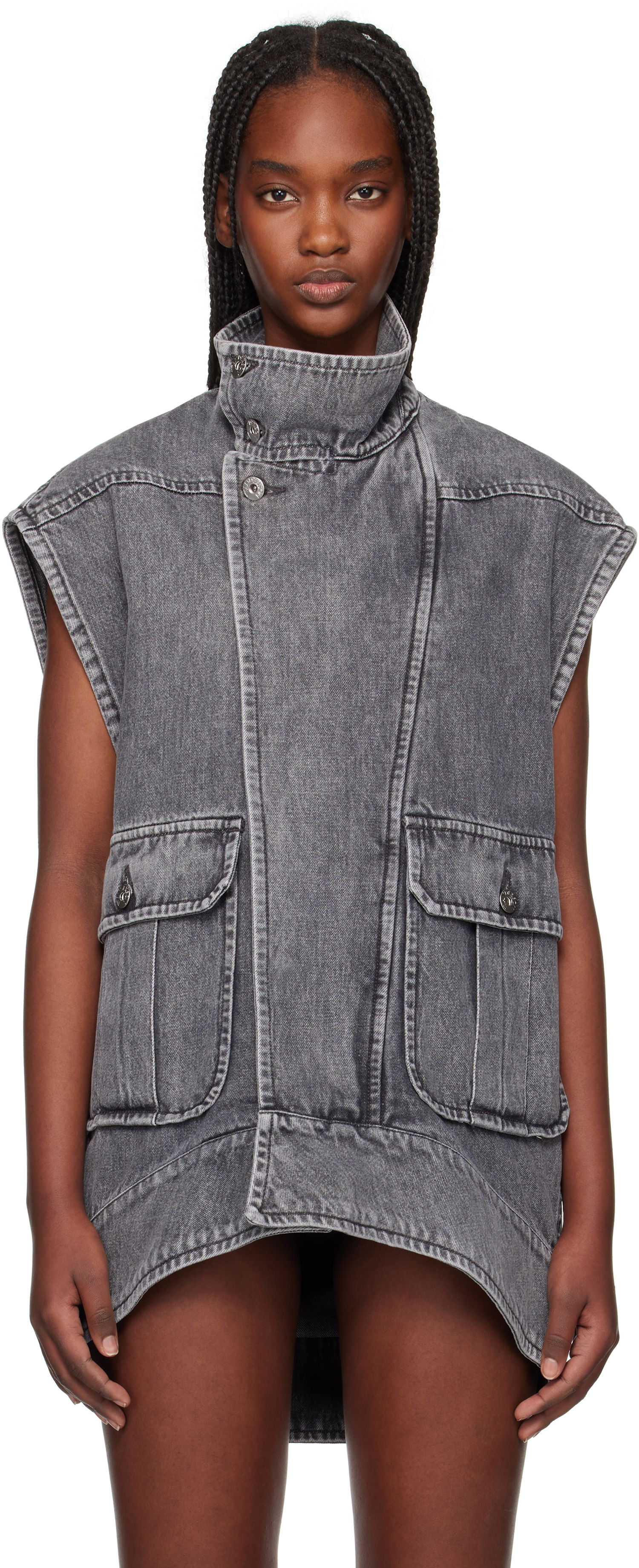 Liivi JW Anderson JW Anderson Oversized Sleeveless High Neck Vest Harmaa | DJ0037-PG1745, 0