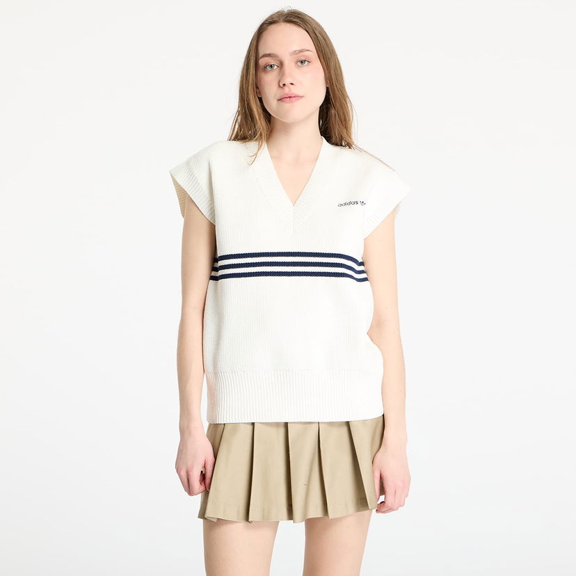 Liivi adidas Originals 3 Stripe Knitted Vest Valkoinen | JJ3486