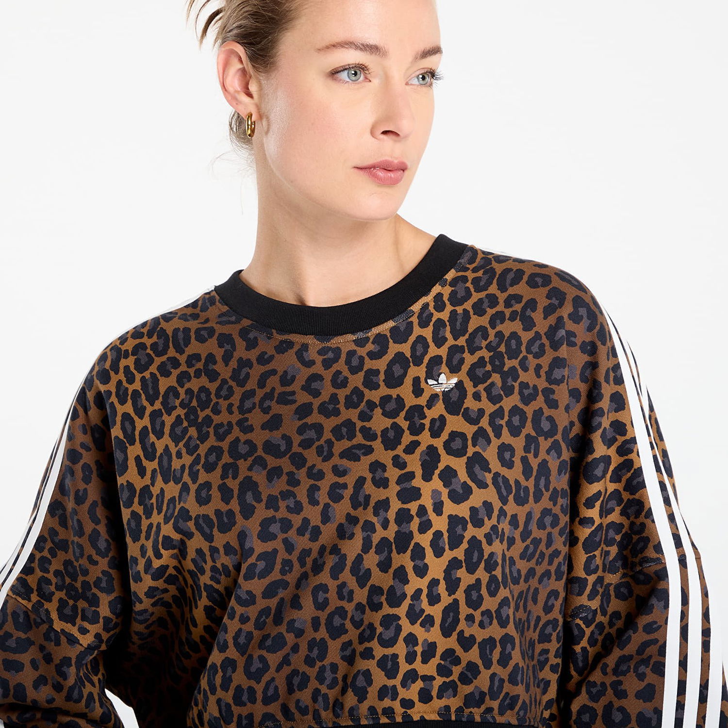 Huppari adidas Performance Leopard Crewneck Sweatshirt Ruskea | JW7303, 1