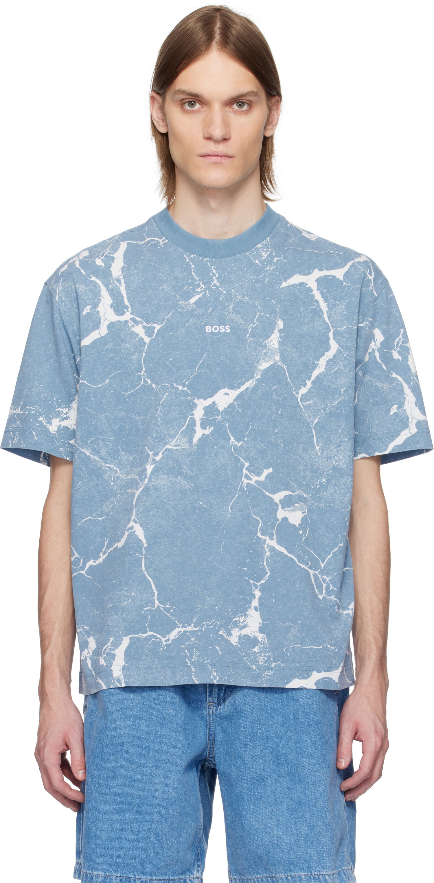 T-paita BOSS All-Over Print Tee Sininen | 50541105, 0