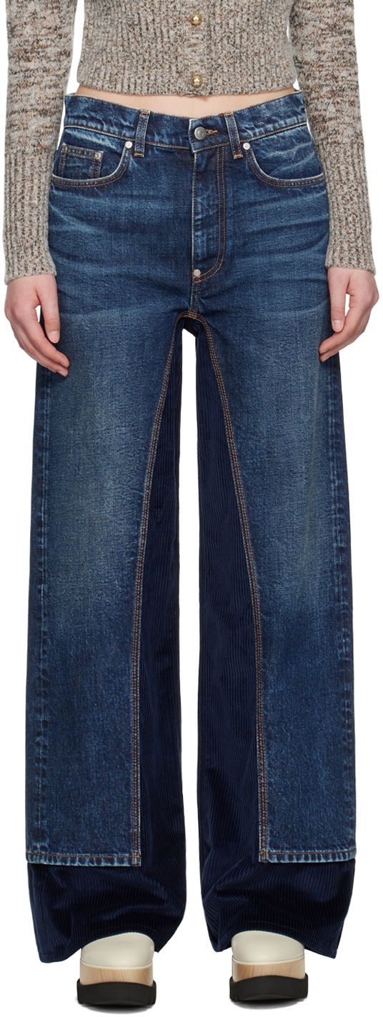 Jeans Stella McCartney Stella McCartney High-Rise Straight Leg Jeans Sininen | 6D02893SPH82