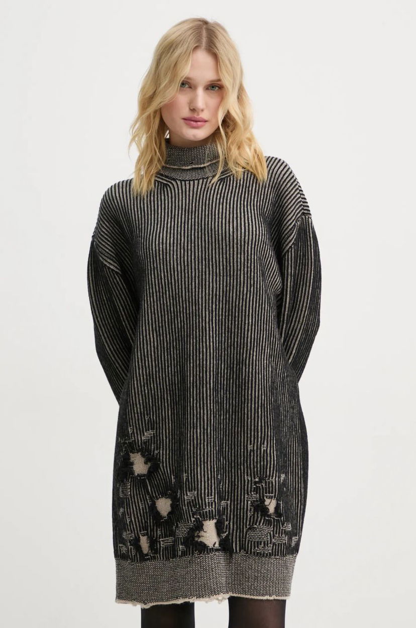 Villapaita Maison Margiela Oversize Mini Wool Dress Musta | S62DA0031.M13076