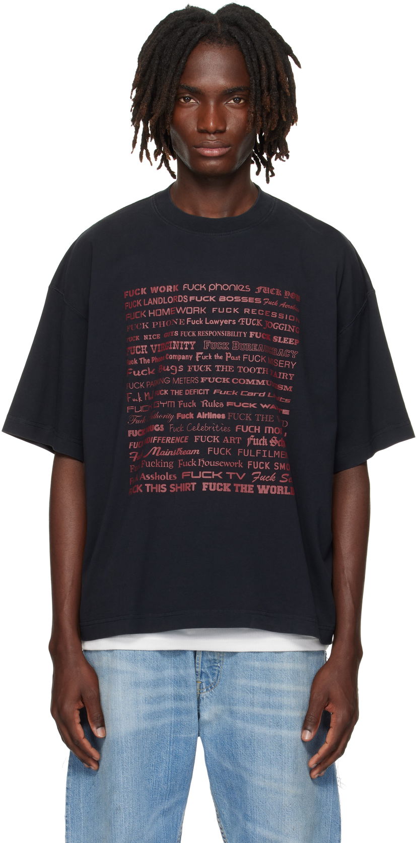 T-paita VETEMENTS Vetements 'Fuck' Regular Fit T-Shirt Musta | UH76TR660B