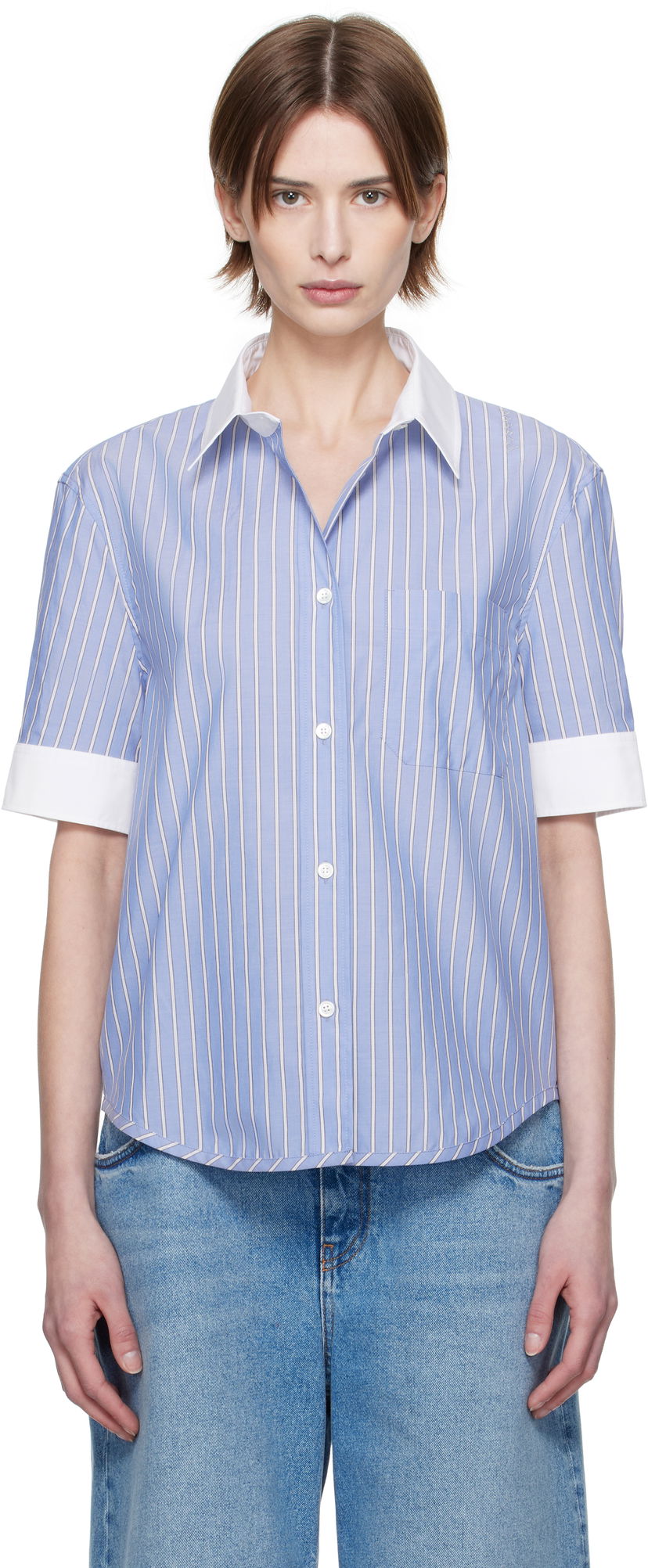 Paita Marni Marni Striped Shirt Sininen | CAMA0623QS UTC455