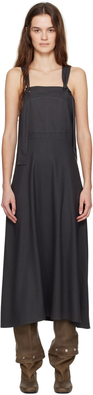 Mekko Baserange Baserange Gren Overalls Midi Dress Harmaa | DRGRO-WS-SP25, 0