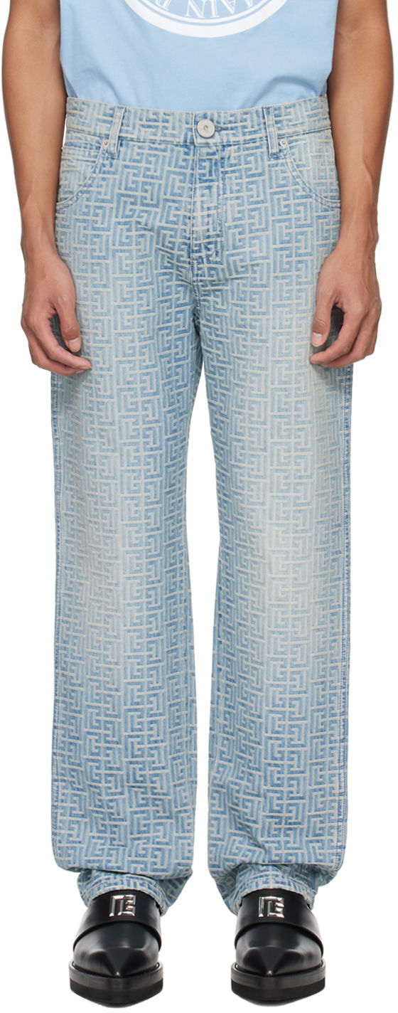 Jeans Balmain Monogram Jeans Sininen | CH1MI040DD27, 0