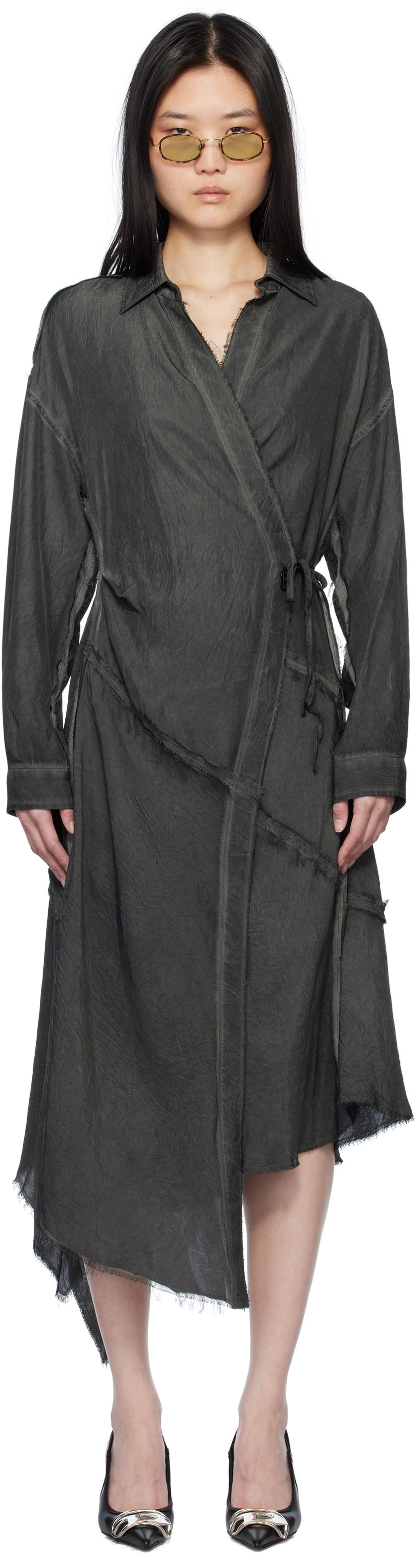 Mekko Diesel Diesel D-Raven-Q1 Midi Wrap Dress Harmaa | A17310 0CMBB