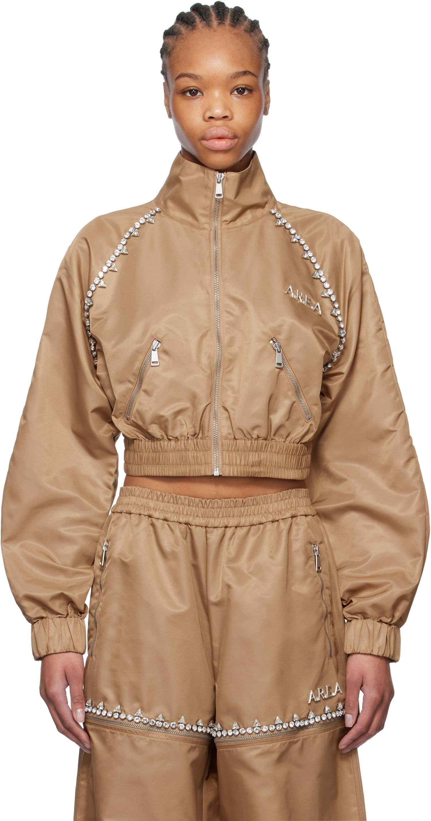 Verryttelypuku Area AREA Crystal Trim Track Jacket Ruskea | FW24AWOU0028FA01, 0