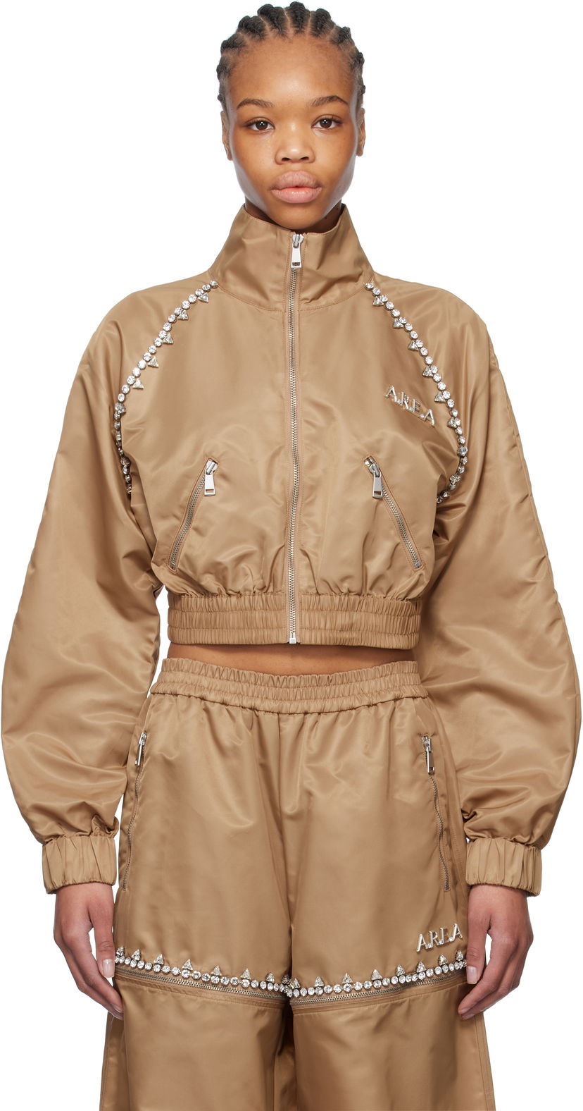 Verryttelypuku Area AREA Crystal Trim Track Jacket Ruskea | FW24AWOU0028FA01
