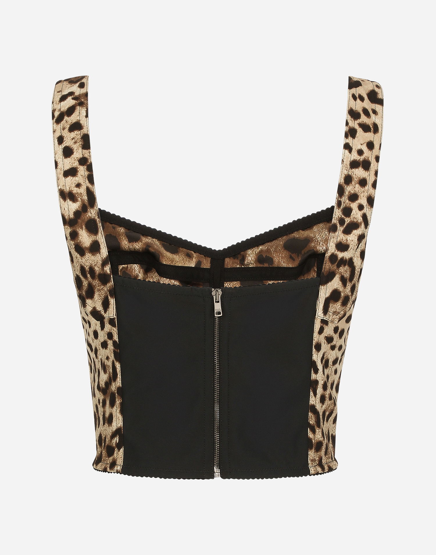 Tankkitoppi Dolce & Gabbana Dolce & Gabbana Leopard Charmeuse Bustier Top Ruskea | F7W98TGDCLPHY13M, 1