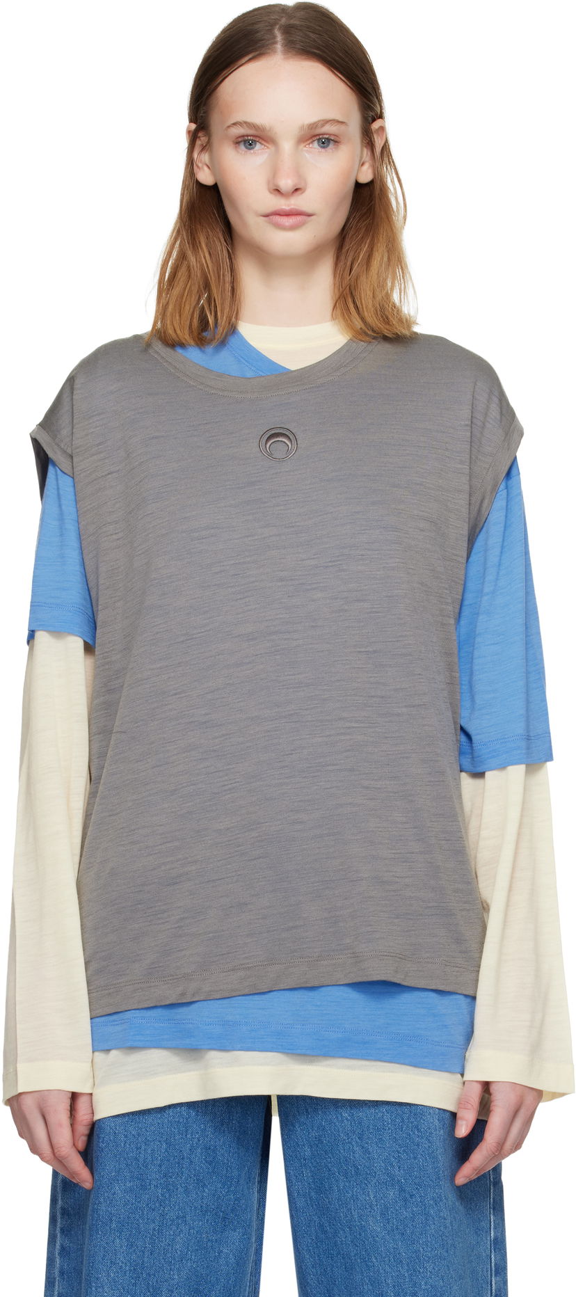 T-paita Marine Serre Marine Serre Merino Jersey T-shirt Set Monivärinen | UTT011ARJER0023