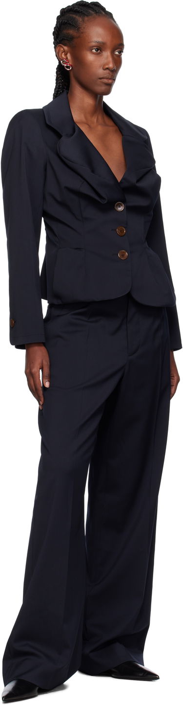 Housut Vivienne Westwood Vivienne Westwood Lauren Wide-Leg Trousers Tummansininen | 1F01000Z-W018V-, 3