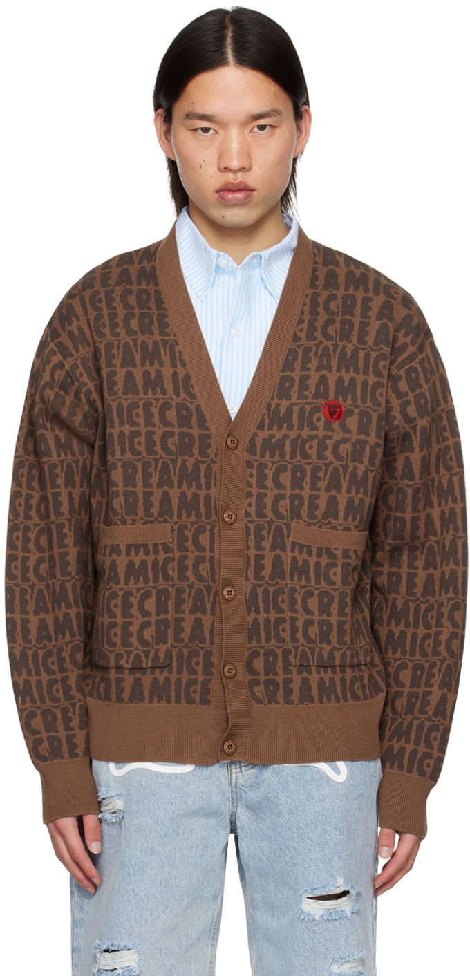 Villapaita BBC IceCream ICECREAM Text Cardigan Ruskea | IC24215