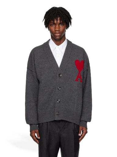 Villapaita AMI Cardigan Harmaa | BFUKC006.018