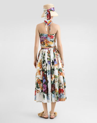 Crop top Dolce & Gabbana Dolce & Gabbana Flower Bouquet-Print Halter Poplin Crop Top Monivärinen | F7AZ5THS5TRHA5PC, 2
