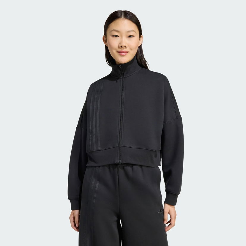 Huppari adidas Performance Off Placed 3-Stripes Zip-Up Sweatshirt Musta | JX2705