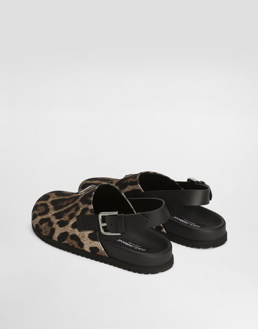 Tennarit ja kengät Dolce & Gabbana Dolce & Gabbana Canvas Leopard Print Mules with Back Strap Ruskea | A80465A6A87HY13M, 2