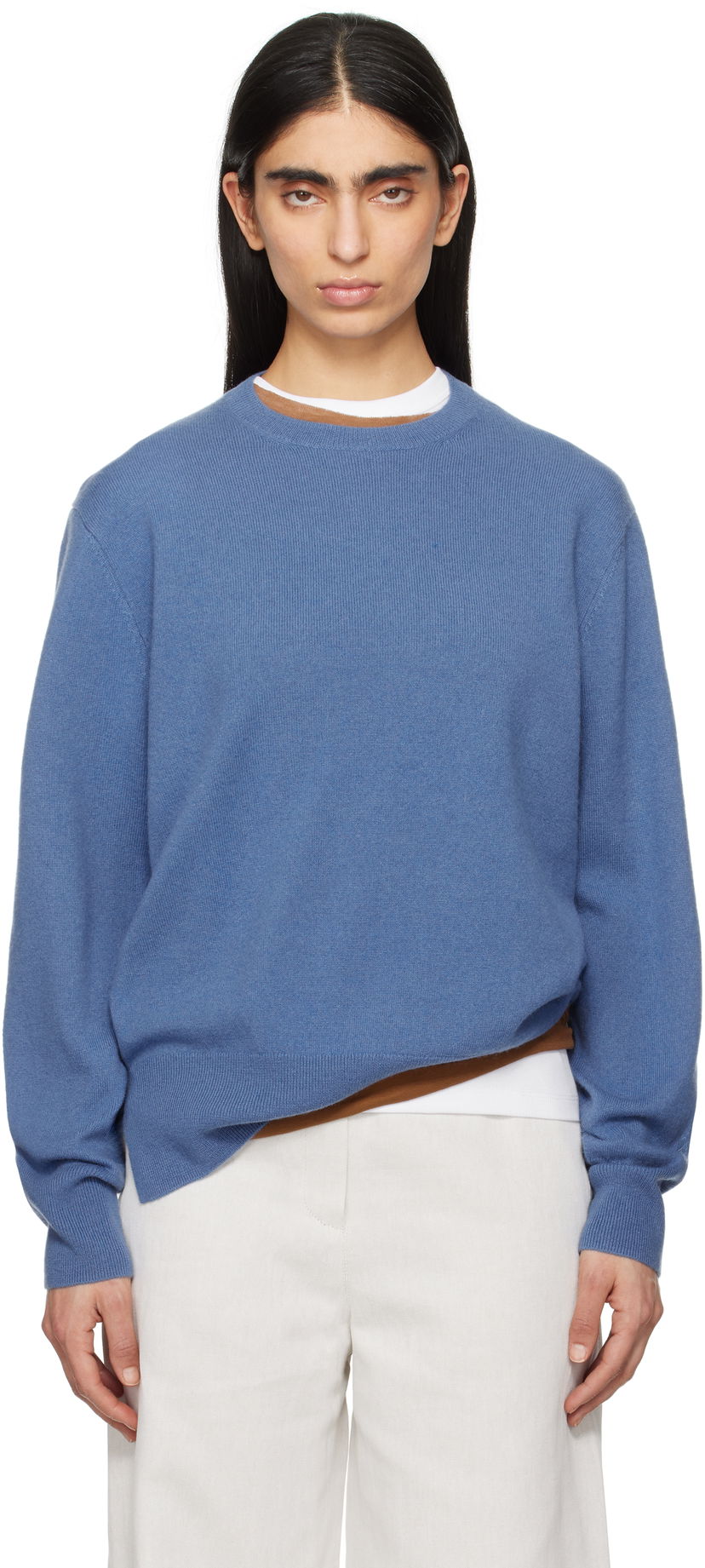 Villapaita TOTEME TOTEME Crew-Neck Cashmere Knit Sweater Sininen | 252-WRT1734-YA0016