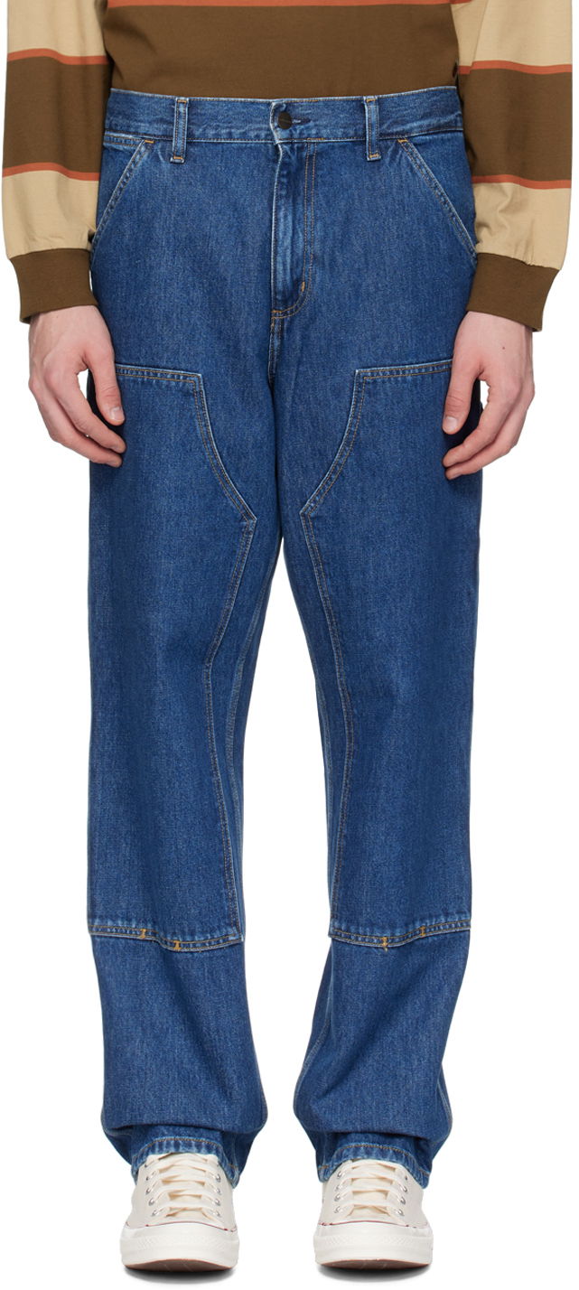 Jeans Carhartt WIP Double Knee Denim Jeans Sininen | I032699