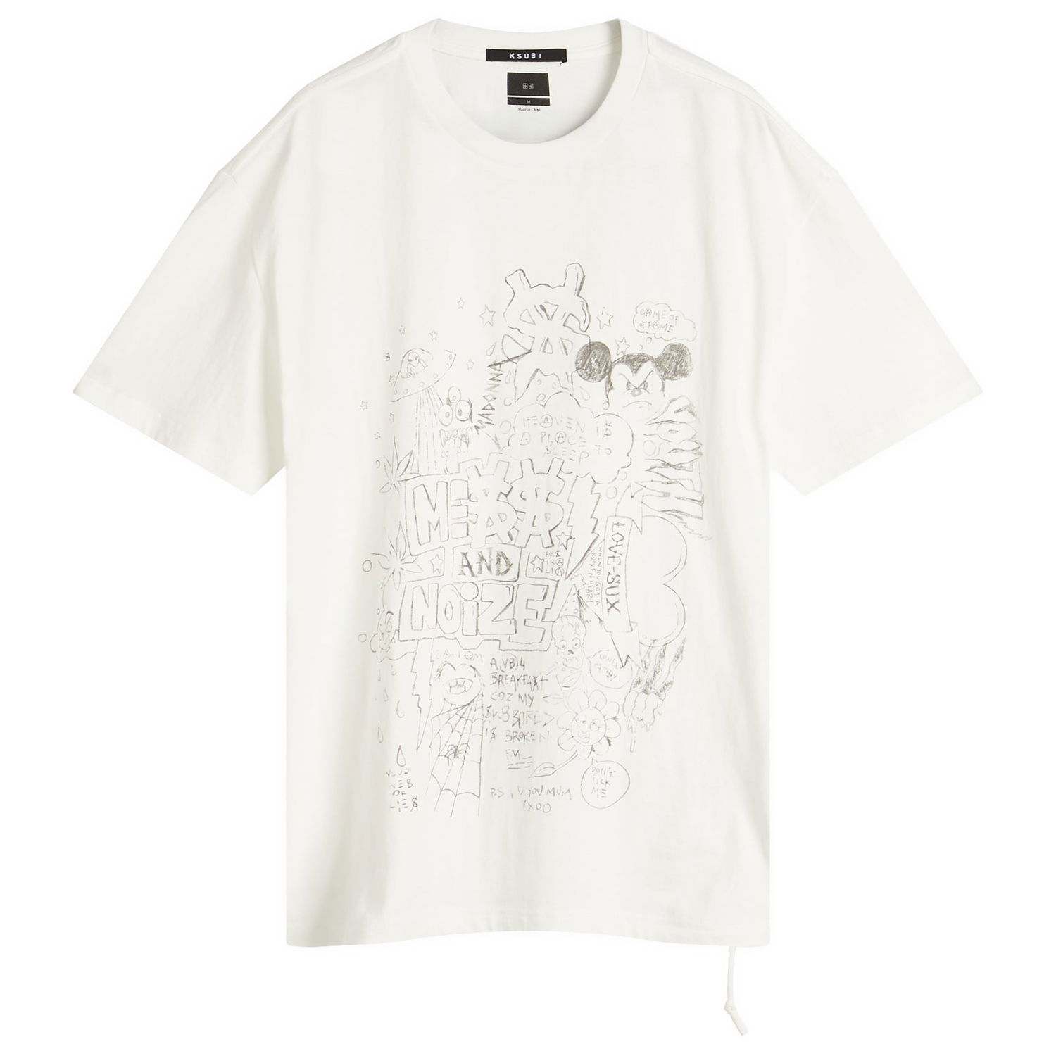 T-paita Ksubi Ksubi Noize Biggie Graphic T-Shirt, Size Large Valkoinen | MSP25TE017, 0