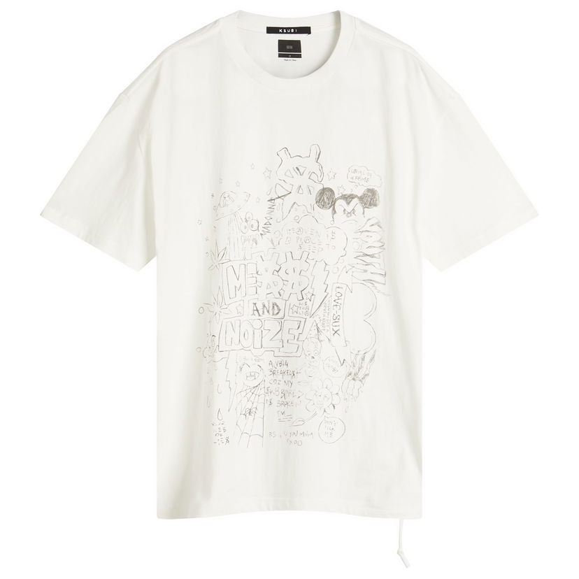T-paita Ksubi Ksubi Noize Biggie Graphic T-Shirt, Size Large Valkoinen | MSP25TE017