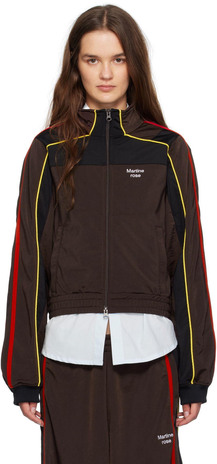 Takki Martine Rose Martine Rose Shrunken Track Jacket Ruskea | 137JT12722