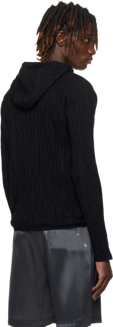Huppari HELIOT EMIL HELIOT EMIL Sortsol Knit Hoodie Musta | PRESS25_M_07_070_BLK01, 2