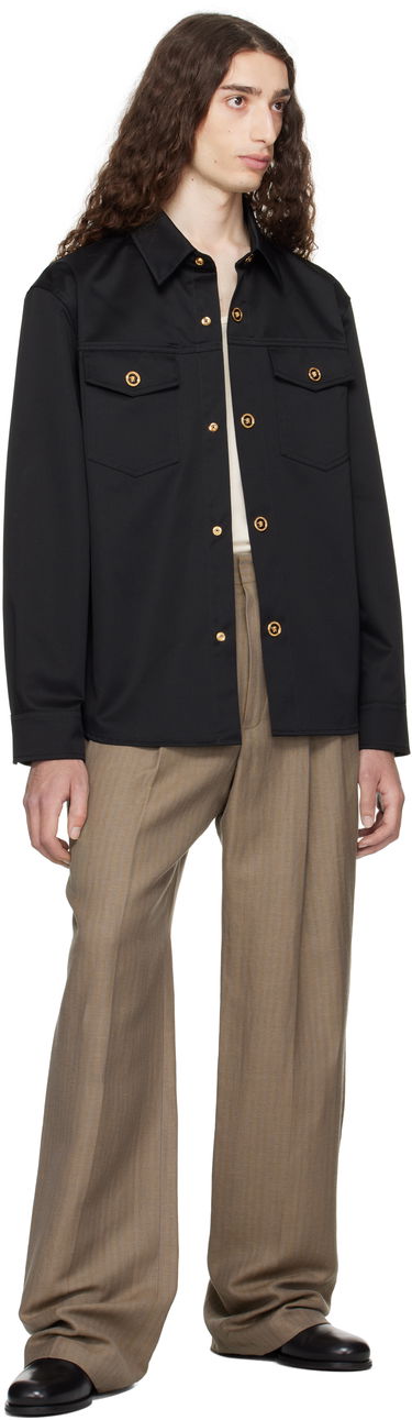 Paita Versace Versace Gabardine Overshirt Musta | 1017413_1A01718, 3