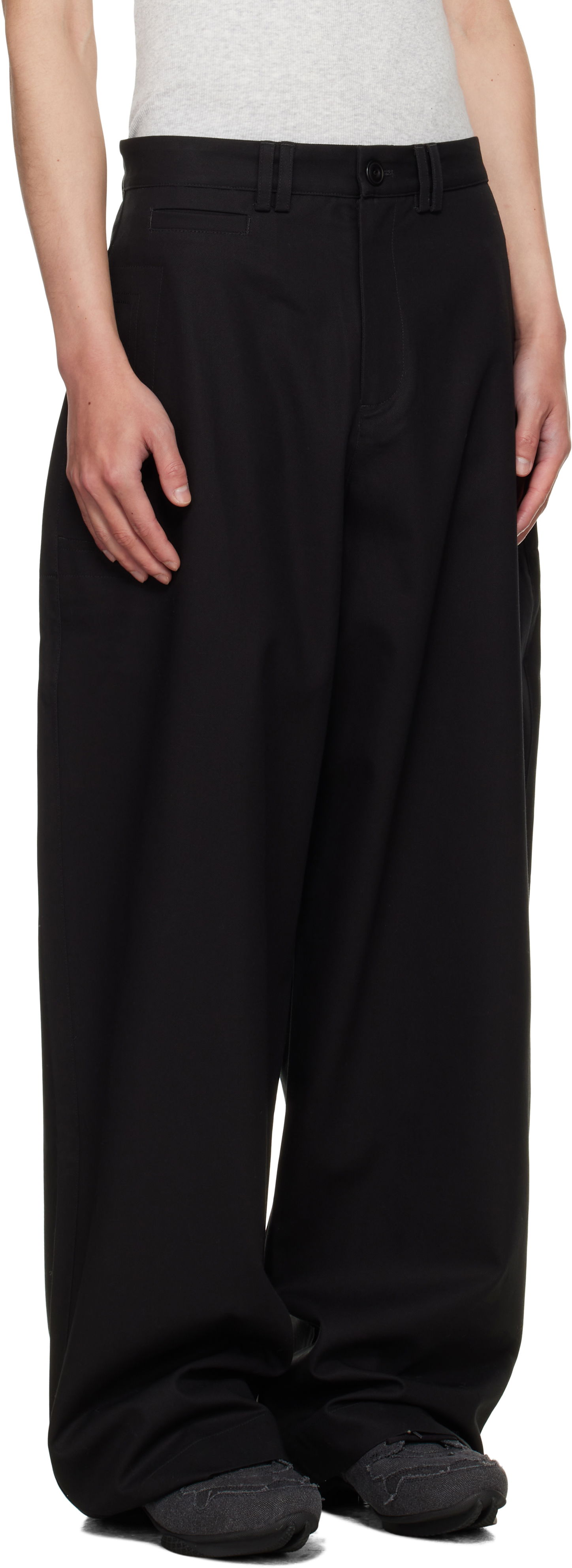 Housut sage NATION SAGE NATION Wide Tailored Trousers Musta | S128 WIDE TAILORED TROUSER COT, 1